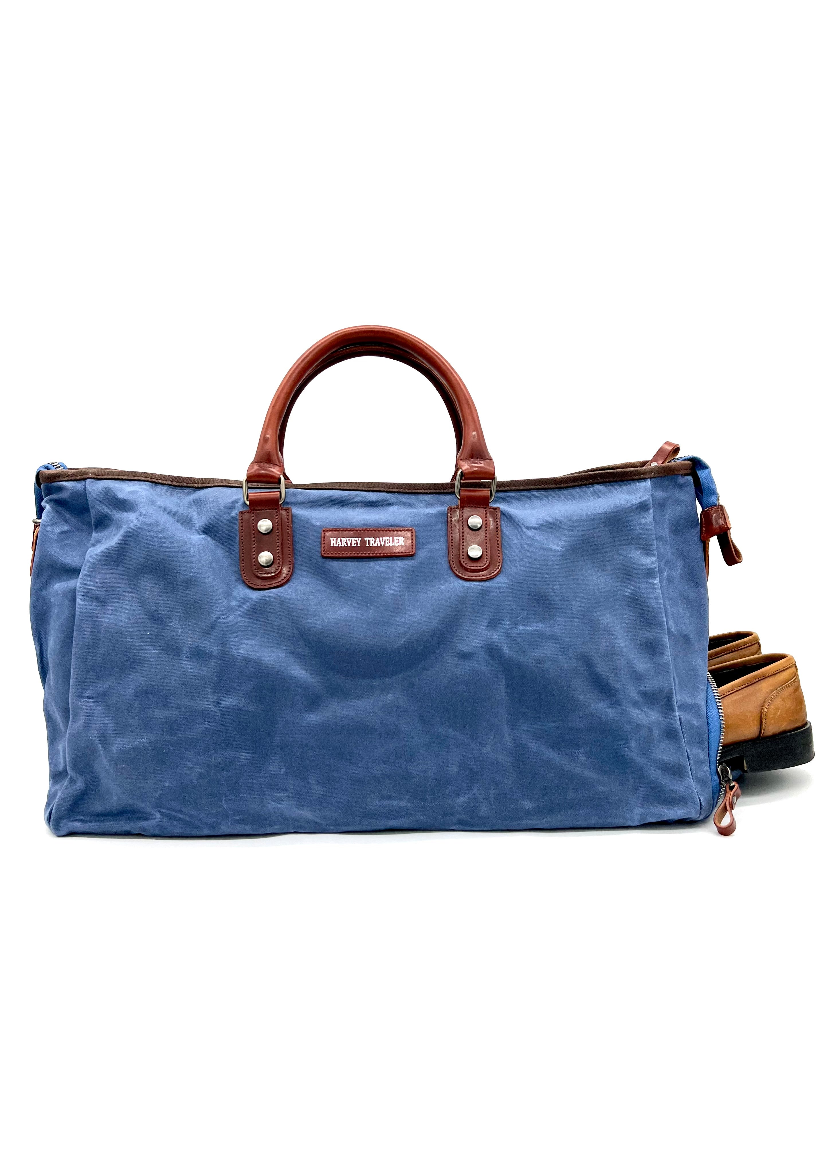 bluboon weekender overnight bag canvas genuine leather travel duffel tote Carry-on Luggage with Trim for leather accents Bluboon Weekender Overnight Duffle Bag
